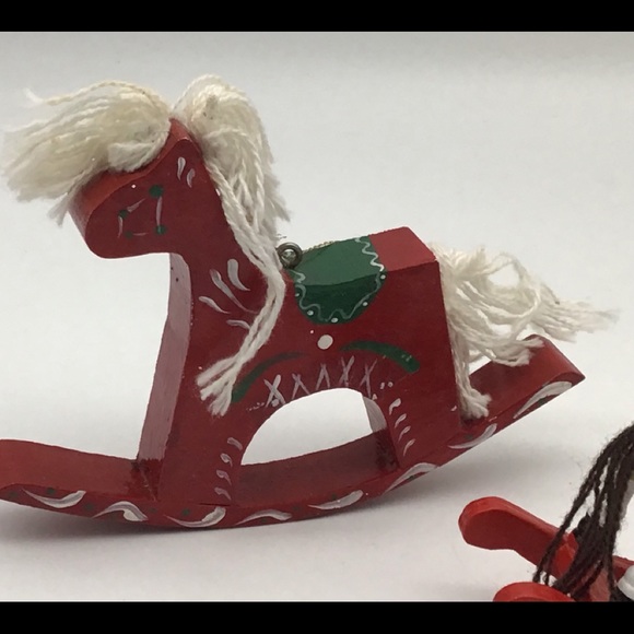 2 Reindeer or Rocking Horses Christmas Ornaments - Picture 9 of 11
